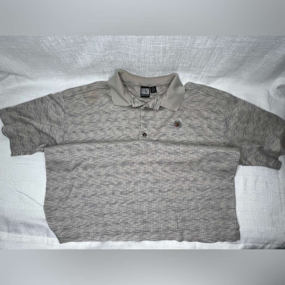 Vtg Pine needles golf club Polo shirt Large